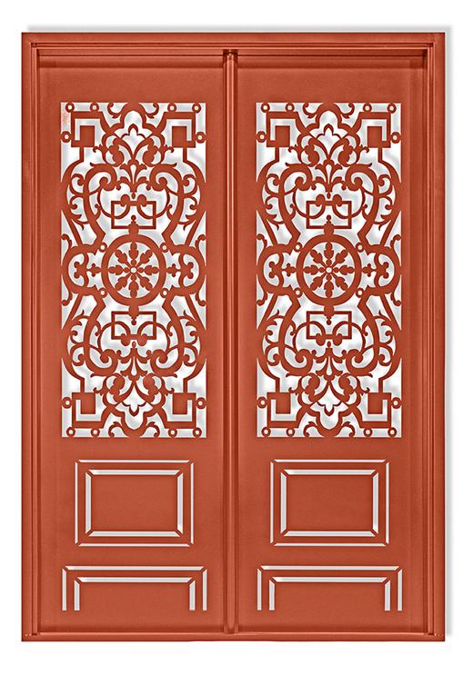 Doble puerta ornamental, cortada por láser