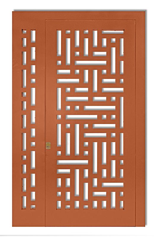 Puerta geométrica, cortada por láser